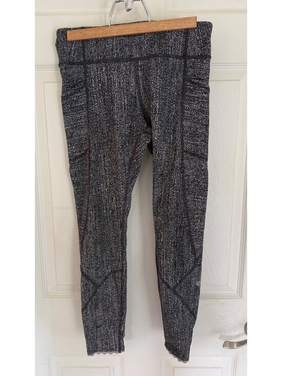 Lululemon Pants - Lululemon Tight Stuff II Activewear Leggings Black White Running Athletic Salt 8